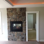 Stone See-Through Fireplace